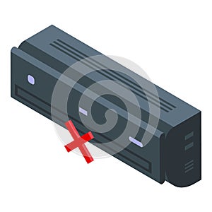 Deffect air conditioner icon isometric vector. Repair system