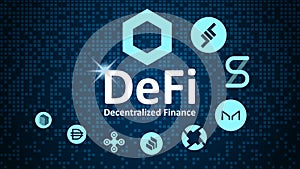 Defi - decentralized finance and altcoins in spiral.