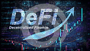 DeFi is a decentralized finance that is gaining popularity and hype. photo