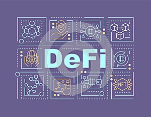 DeFi word concepts purple banner
