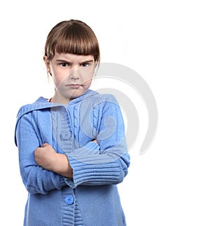 Defiant Young Child With Arms Crossed photo