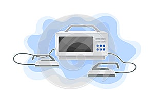 Defibrillator as Life Saving Device with Monitor Vector Illustration