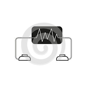 Defibrillator, first aid icon. Element of medicine icon. Vector illustration. EPS 10.