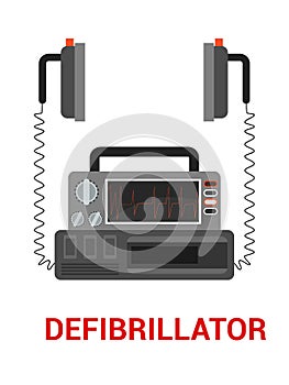 Defibrillator flat vector illustration