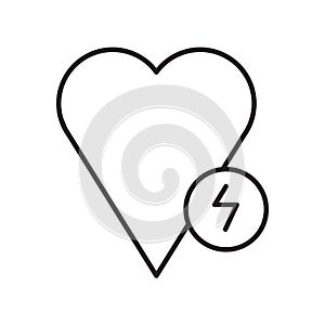 Defibrillator icon vector isolated on white background, Defibrillator sign , sign and symbols in thin linear outline style
