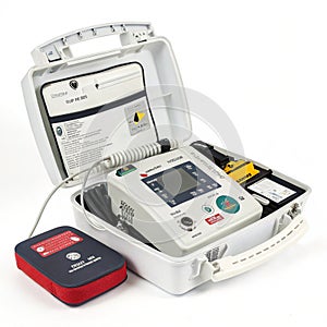 Defibrillator isolated on white background