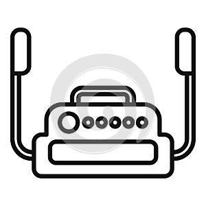 Defibrillator portable device icon outline vector. First aid treatment