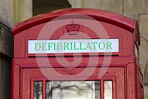 Defibrillator in a Red Telephone Box