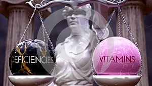 Deficiencies or Vitamins as a choice, two options to choose from photo
