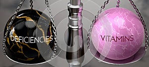 Deficiencies or Vitamins - weighing two choices, available options photo