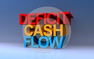 deficit cash flow on blue photo