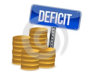 Deficit and coins photo