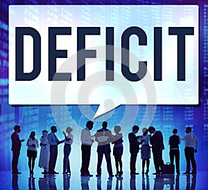 Deficit Risk Loss Deduct Recession Concept photo