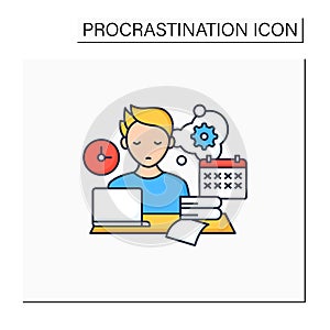 Defier procrastinator color icon
