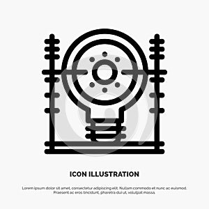 Define, Energy, Engineering, Generation, Power Line Icon Vector