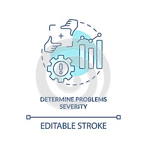 Define problems severity turquoise concept icon