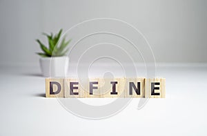 DEFINE word made with building blocks, define concept photo