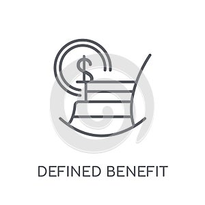 Defined benefit pension linear icon. Modern outline Defined bene