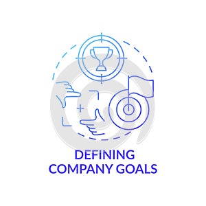 Defining company goals concept icon photo