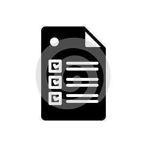 Black solid icon for Definitely, feedback and survey photo