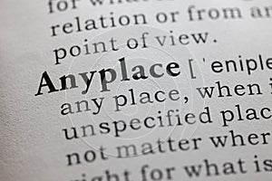 Definition of anyplace