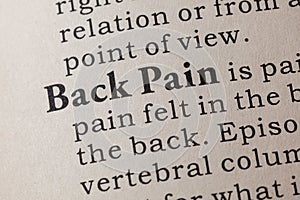 Definition of Back Pain