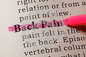 Definition of Back Pain