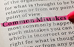 Definition of common mistakes