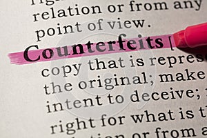 Definition of counterfeits