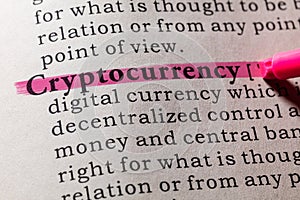 Definition of cryptocurrency