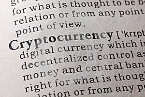 Definition of cryptocurrency