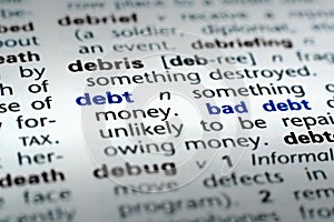 Definition of Debt photo