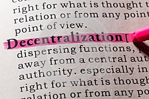 Definition of decentralization