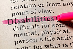 Definition of Disabilities photo