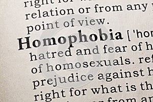 Definition of homophobia photo