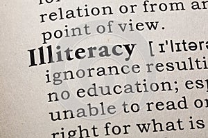 Definition of illiteracy