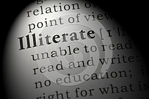 Definition of illiterate