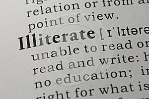 Definition of illiterate