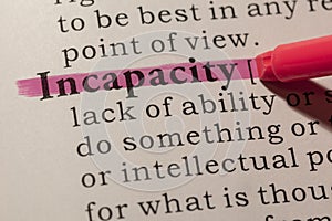 Definition of Incapacity