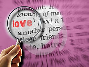 Definition of love with background