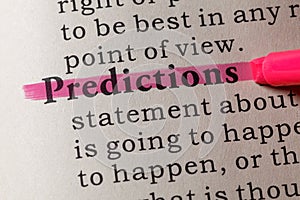 Definition of predictions