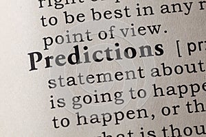 Definition of predictions photo