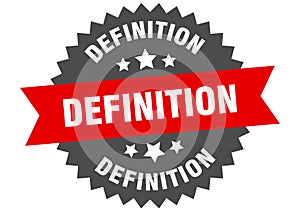 definition sign. definition round isolated ribbon label.