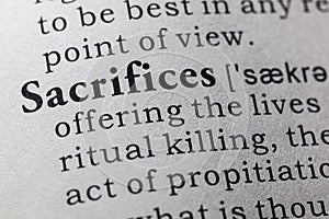 Definition of sacrifices
