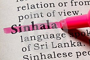 Definition of Sinhala photo