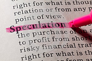 Definition of speculation