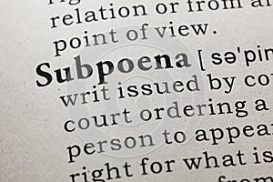 Definition of subpoena photo