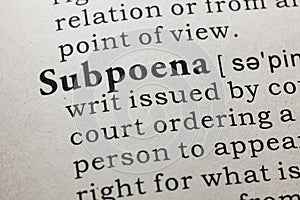 Definition of subpoena