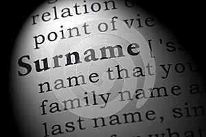 Definition of surname