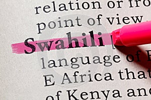 Definition of Swahili